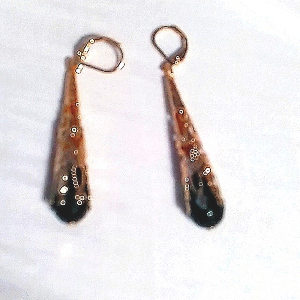 Gold and green  earrings